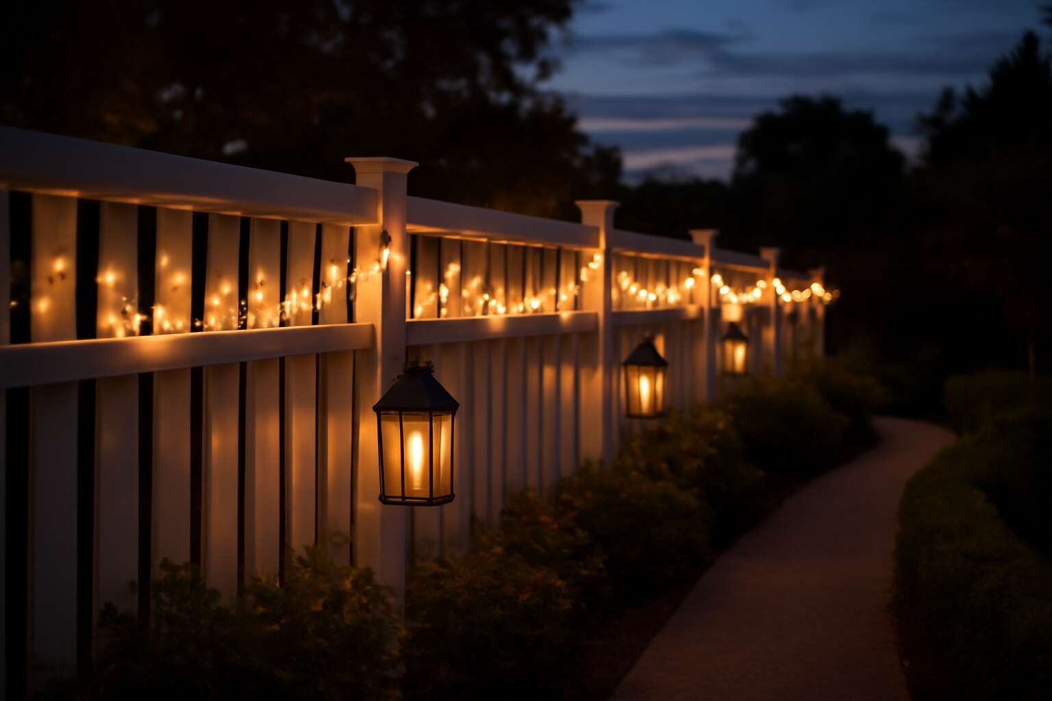 fences with lights