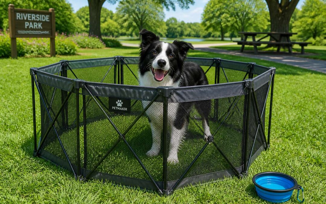 Portable fences for dogs keep your pet safe anywhere you go.