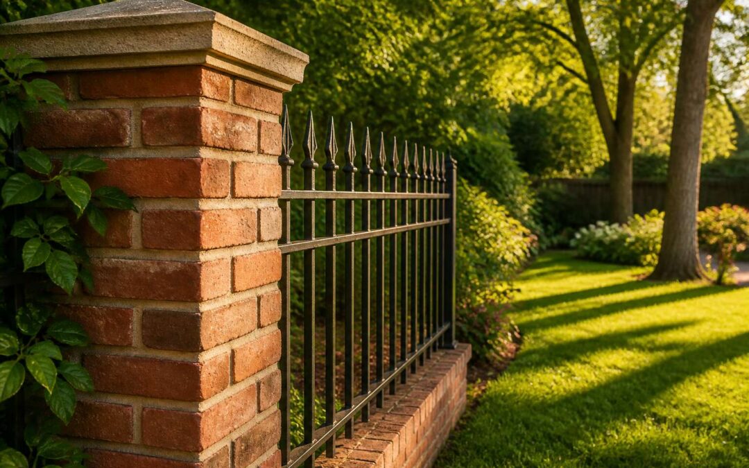 Fences with brick pillars add lasting curb appeal and strength.